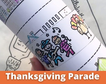 Mapa de Aventuras do Desfile de Ação de Graças - Projeto de Artesanato Infantil - Download Digital com Instruções Faça Você Mesmo