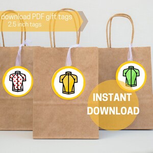Printable Tour de France Favor Tags INSTANT DOWNLOAD