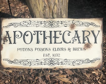 APOTHECARY Vintage Look Rustic Metal Sign City State 106180041258