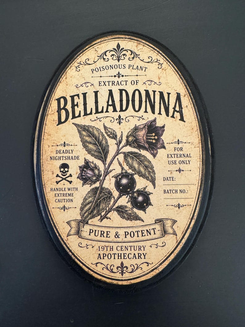 Belladonna, Dark Academia witchy art. Halloween decor. image 2