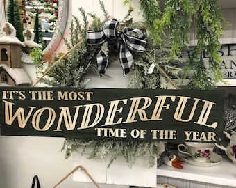 It's the most wonderful time of the year sign, Christmas sign wall art.