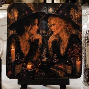 Witches, Practical Magic Owen sisters, Tier Tray decor, Shelf sitter, small space art