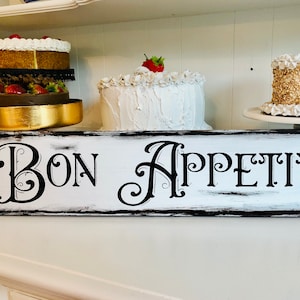 Bon Appetit sign. Kitchen, dinning room sign. French food sign.