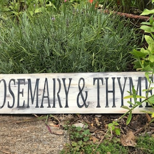 Rosemary and Thyme sign. Herb sign. Spice sign. Plant sign. Kitchen sign. Cooking sign.