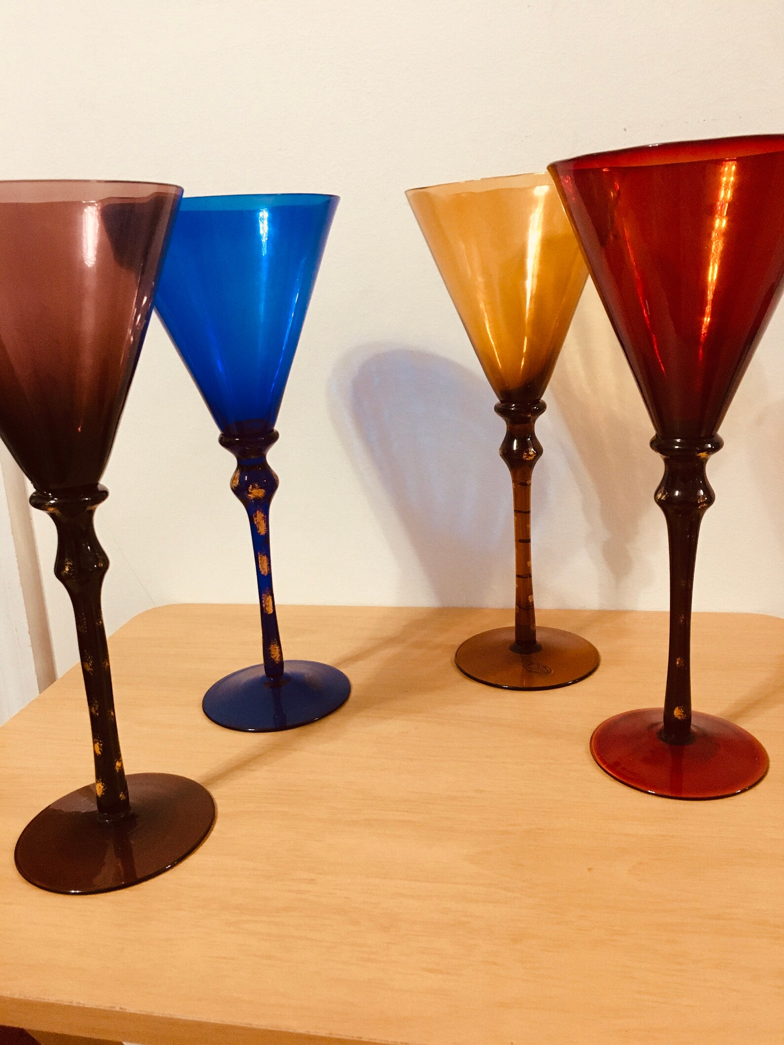 Magnificent Long Stem Martini Glasses. Lovely. 4 Etsy