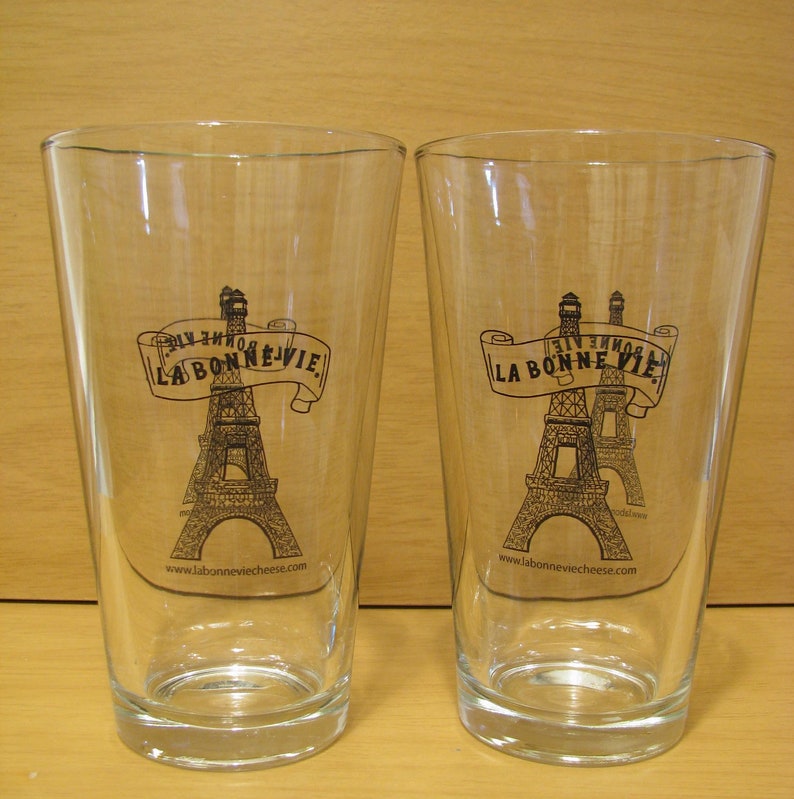 Tall Paris Eiffel Tower Water Glasses.