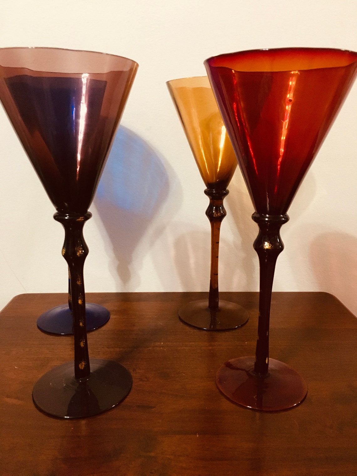 Magnificent Long Stem Martini Glasses. Lovely. 4 Etsy