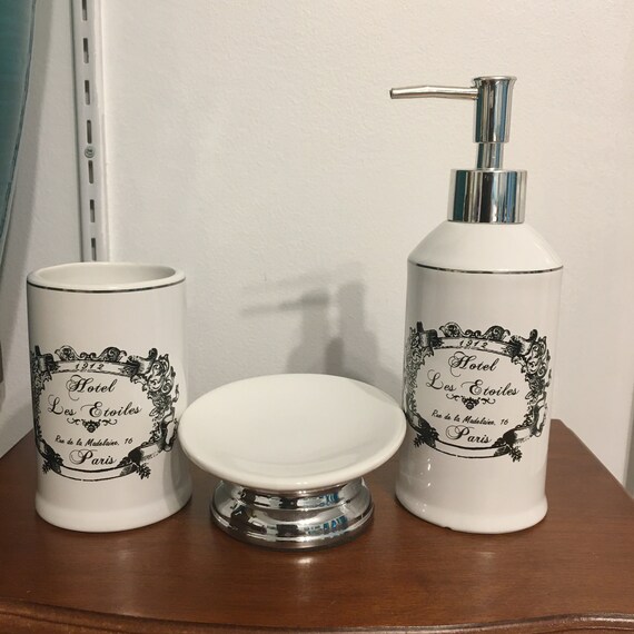 Paris Bathroom Accessory Set. Lovely. Perfect Gift for That Etsy