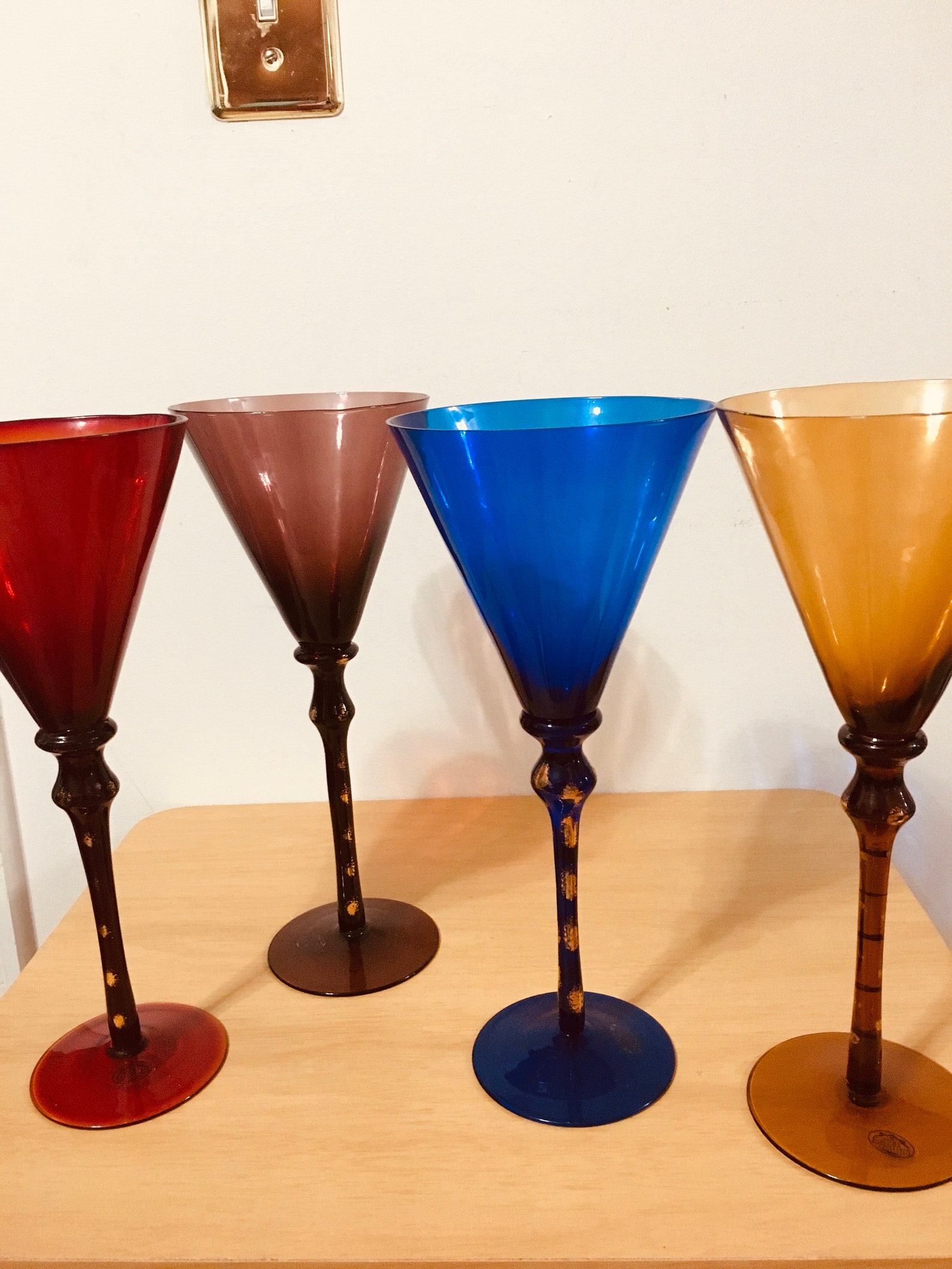 Magnificent Long Stem Martini Glasses. Lovely. 4 Etsy