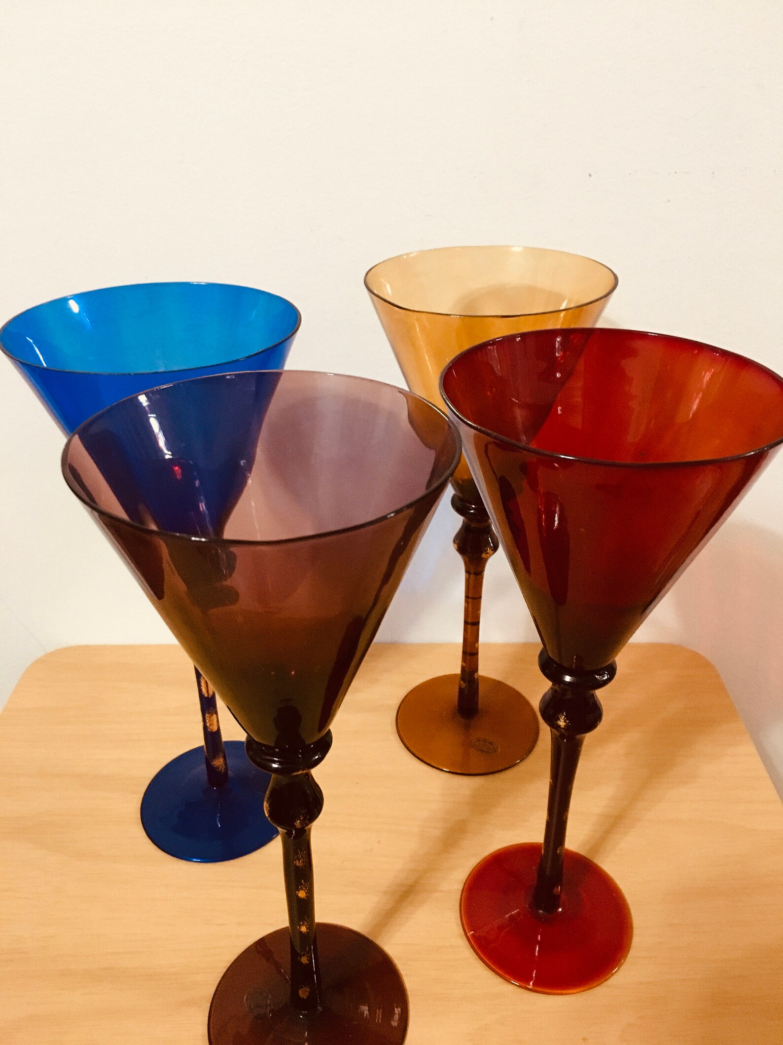 Magnificent Long Stem Martini Glasses. Lovely. 4 Etsy