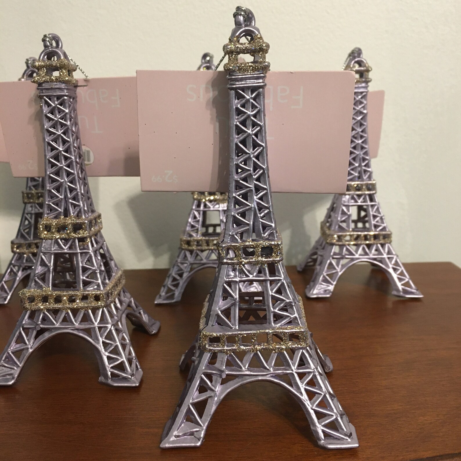 5 Lavender Eiffel Tower Ornaments. Etsy