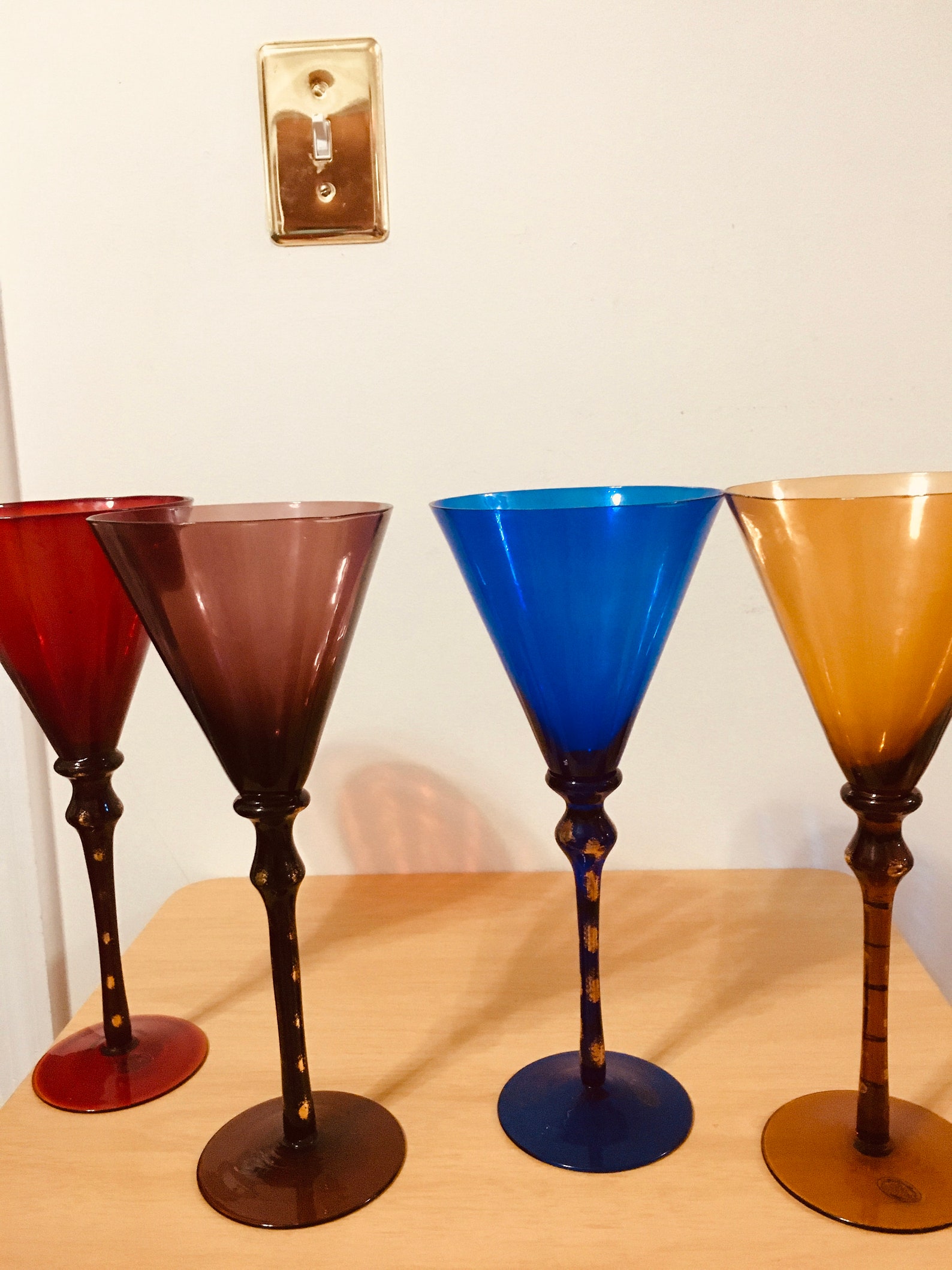 Magnificent Long Stem Martini Glasses. Lovely. 4 Etsy