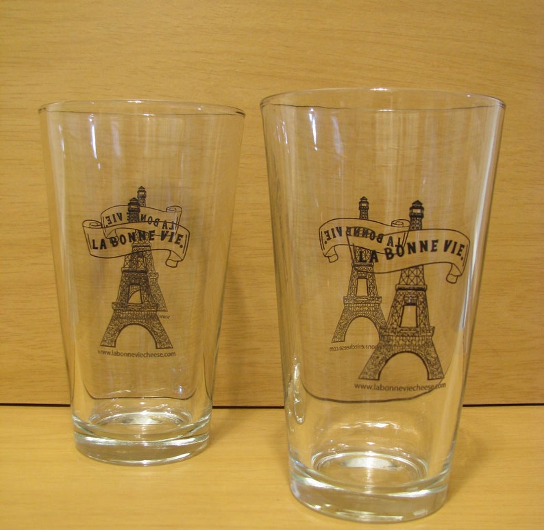 Tall Paris Eiffel Tower Water Glasses.