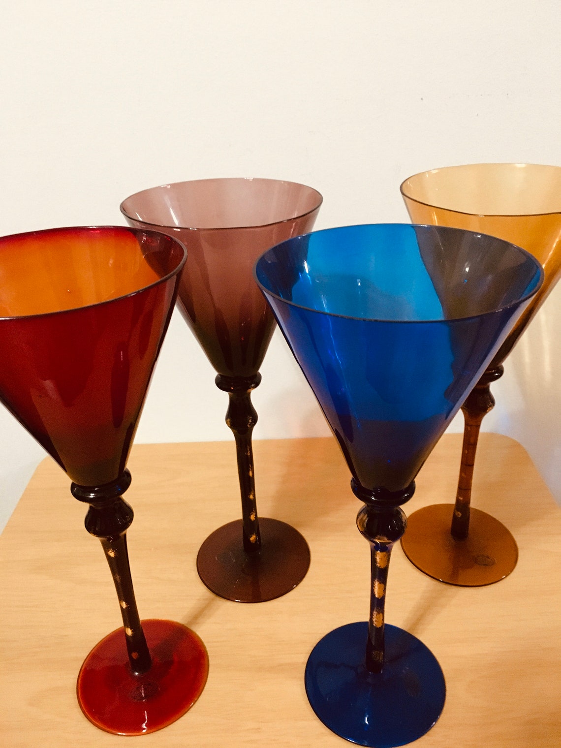 Magnificent Long Stem Martini Glasses. Lovely. 4 Etsy