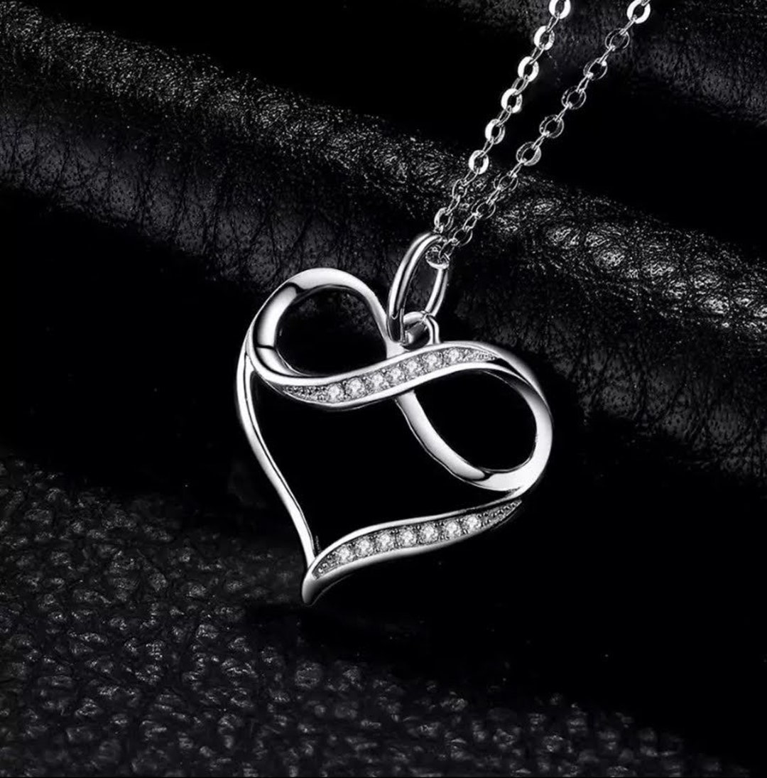 Infinity Heart Infinite Love Necklace/sterling Silver Heart - Etsy