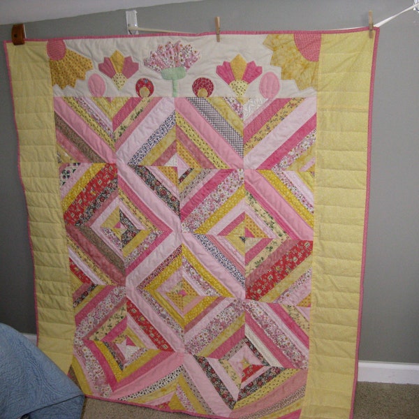 Hand quilted, String Quilt