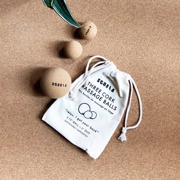 Three Natural Cork Massage Balls (Set)