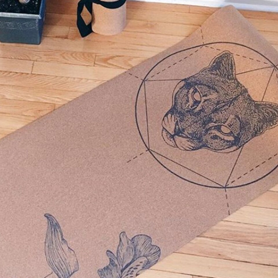 Discover Mountain Lion Cork Yoga Mat