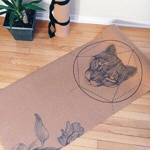 Mountain Lion Cork Yoga Mat by Scoria 100% natural & non-toxic image 4