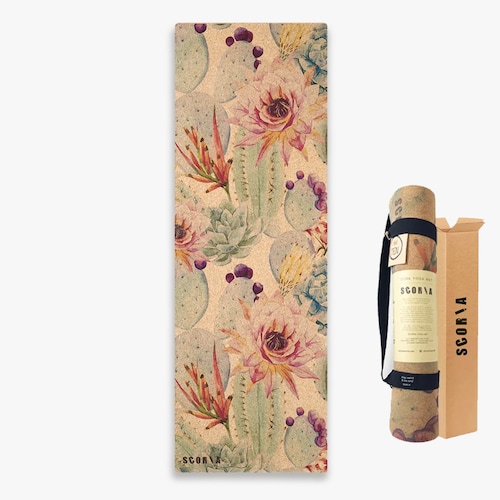 Blossom Cork Yoga Mat by Scoria 100 Natural & Nontoxic Etsy