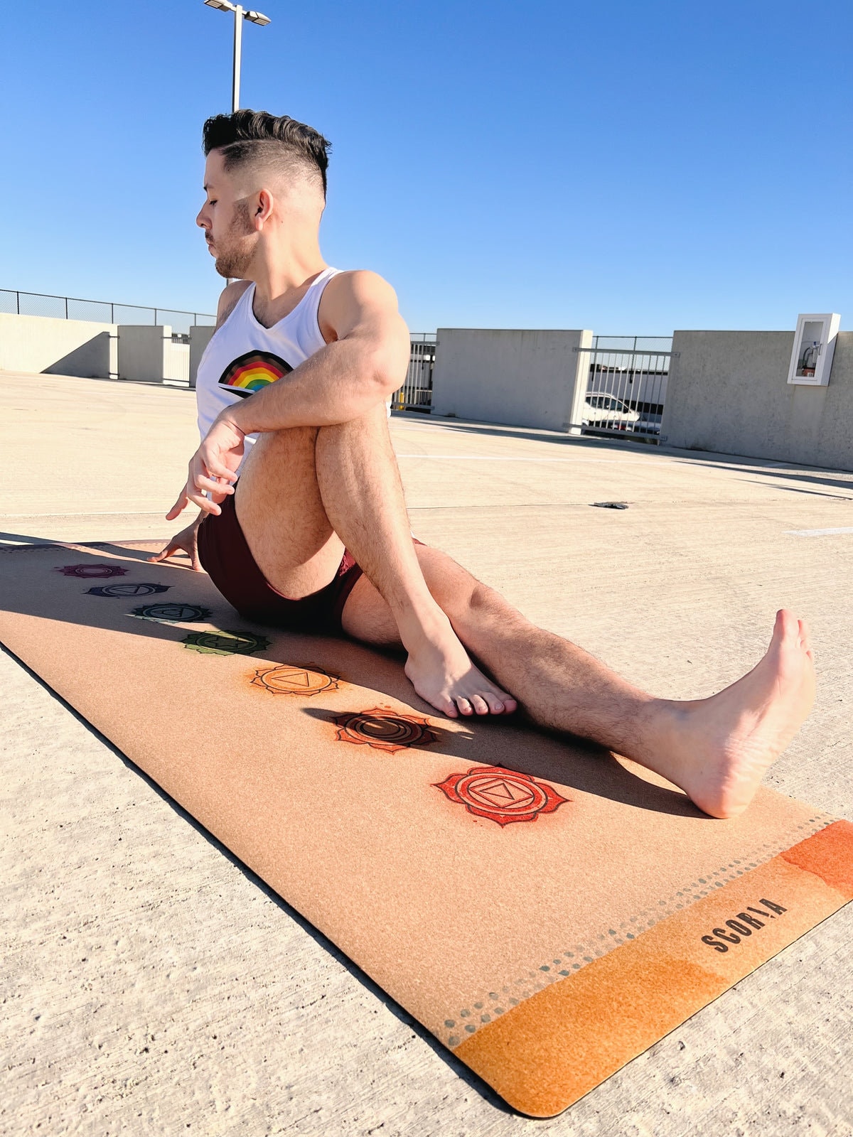Chakras Aura Cork Yoga Mat