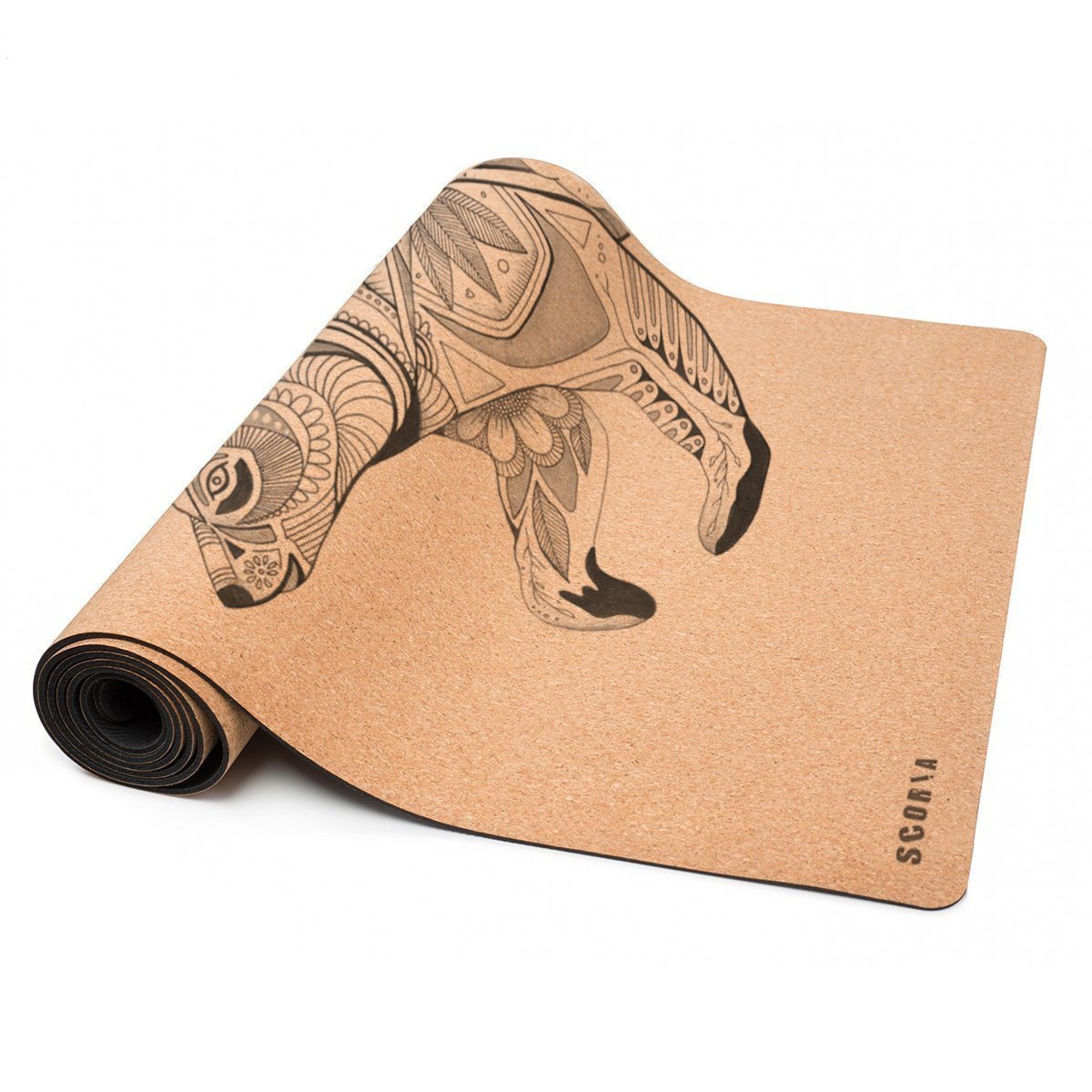 Night Bear Cork Yoga Mat by Scoria