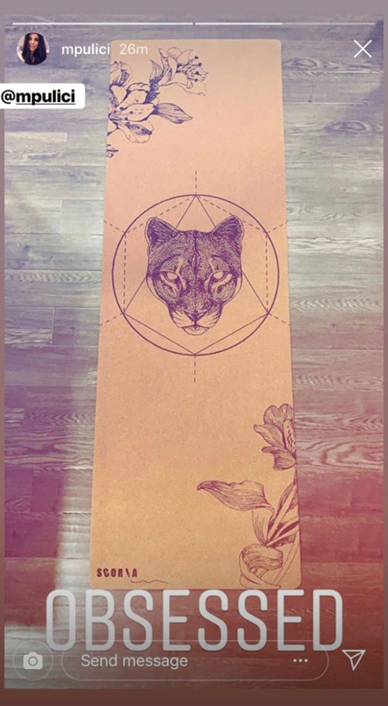 Mountain Lion Cork Yoga Mat by Scoria 100% natural & non-toxic image 9