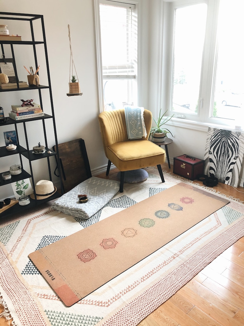 Chakras Cork Yoga Mat by Scoria 100 Natural & Nontoxic Etsy