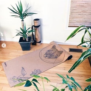 Mountain Lion Cork Yoga Mat by Scoria 100% natural & non-toxic image 5