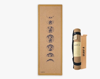 Moon Phases Cork Yoga Mat by Scoria | 100% natural & non-toxic | 4.5mm