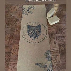 Mountain Lion Cork Yoga Mat by Scoria 100% natural & non-toxic image 7