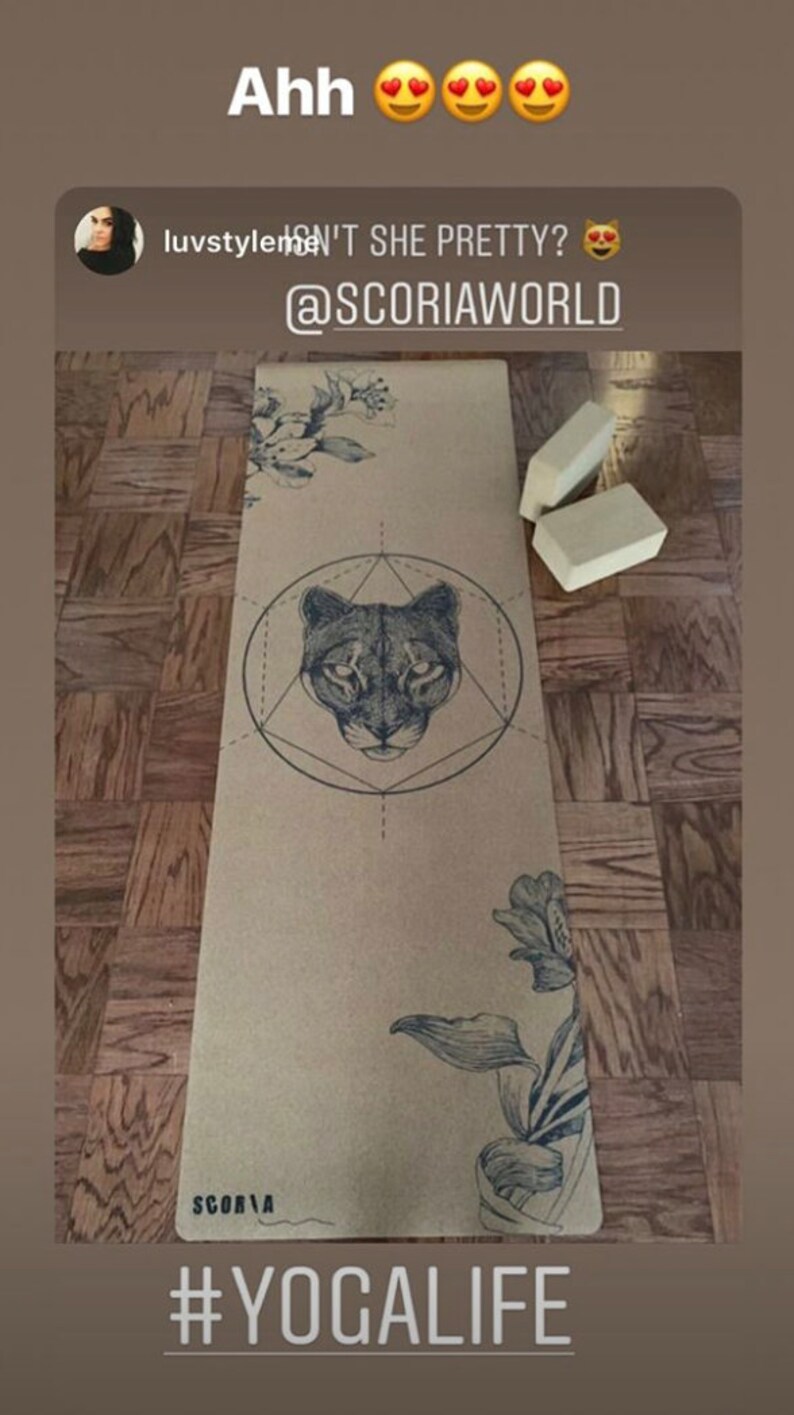 Mountain Lion Cork Yoga Mat by Scoria 100% natural & non-toxic image 7