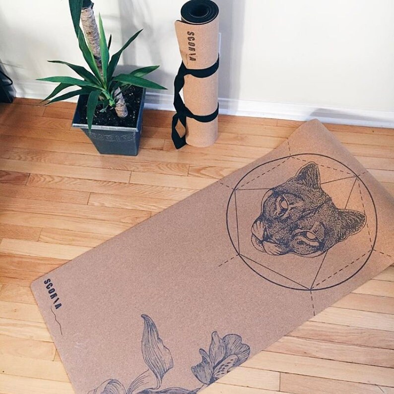 Mountain Lion Cork Yoga Mat by Scoria 100% natural & non-toxic image 4