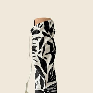 Sac pour tapis de yoga | Coton biologique GOTS | Feuilles à motifs | PETITE