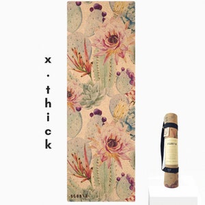 Extra-Thick Botanicals Cork Yoga Mat by Scoria | 100% natural & non-toxic | 6mm