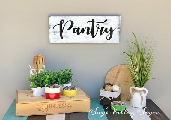 Pantry Hand Painted Wood Sign 24 X 9 Country Kitchen Pantry Farmhouse Pantry Door Sign Distressed Kitchen Wall Sign Kitchenette