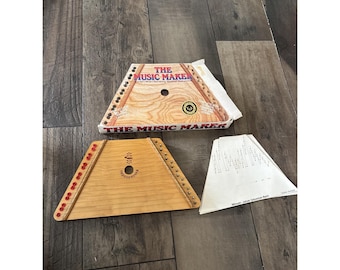 Vintage The Music Maker Nepenenoyka Lap Harp Zither Instrument in Original Box