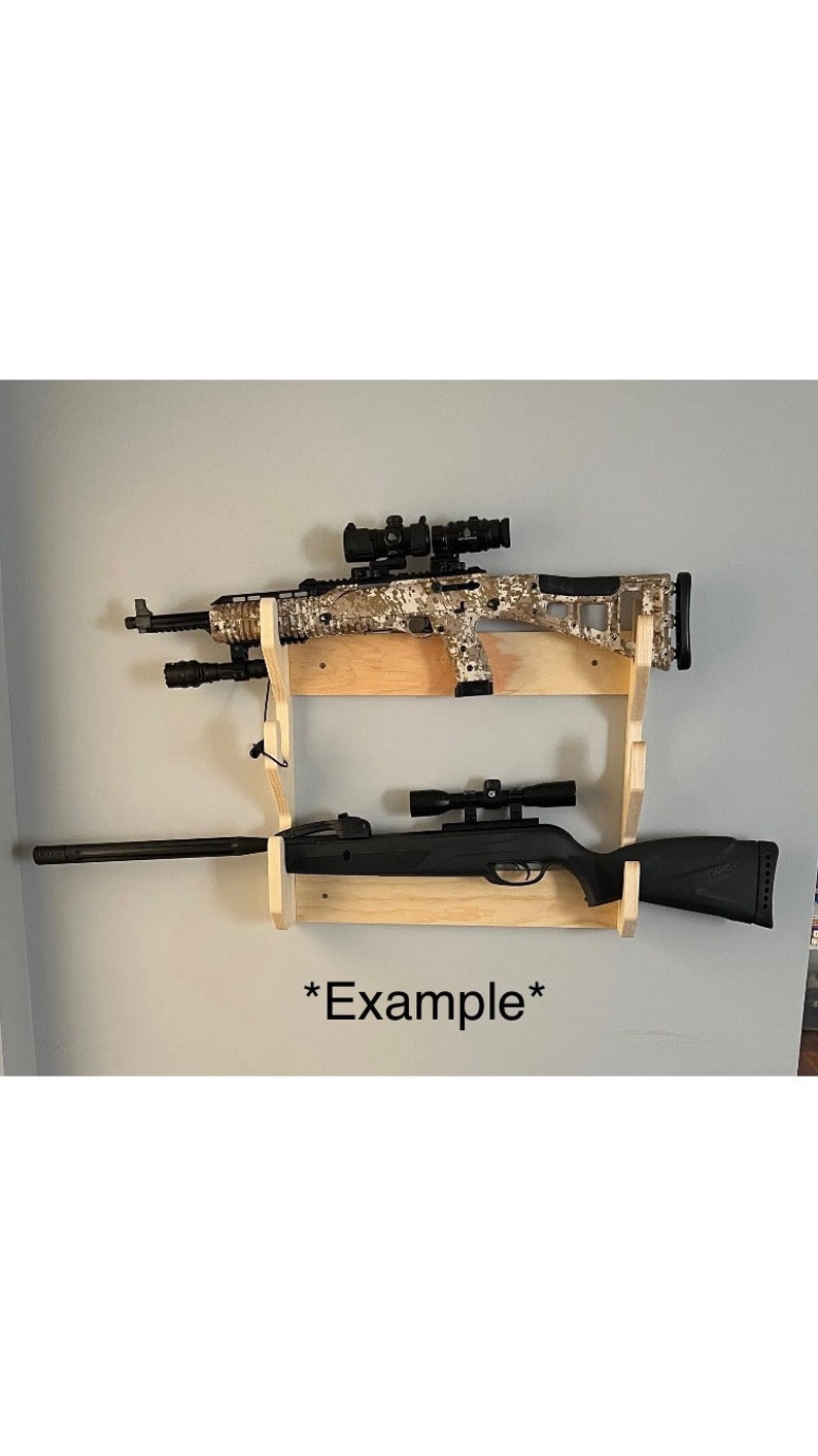 Amish Made Solid Pine Wood 3 Gun Rack Unfinished Wall Mount Horizontal ...