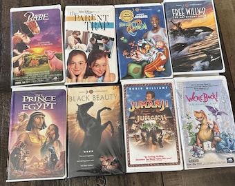 Lot Of 8 Kids Family Cartoons Disney VHS Babe Parent Trap Space Jam Jumanji Etc