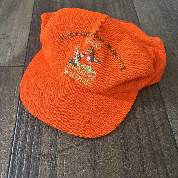 Vtg SnapBack Ohio Division Of Wildlife Hunter Education Instructor Hat Orange