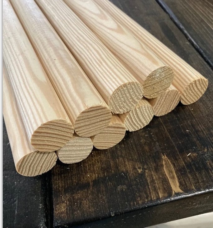 Wooden Sticks, Wood Dowel Rods 30cm, 3 4 5 6 8 10mm Optional, Unfinished  Wooden Dowel Sticks Wooden Poles, Small Wood Building Stick Craft