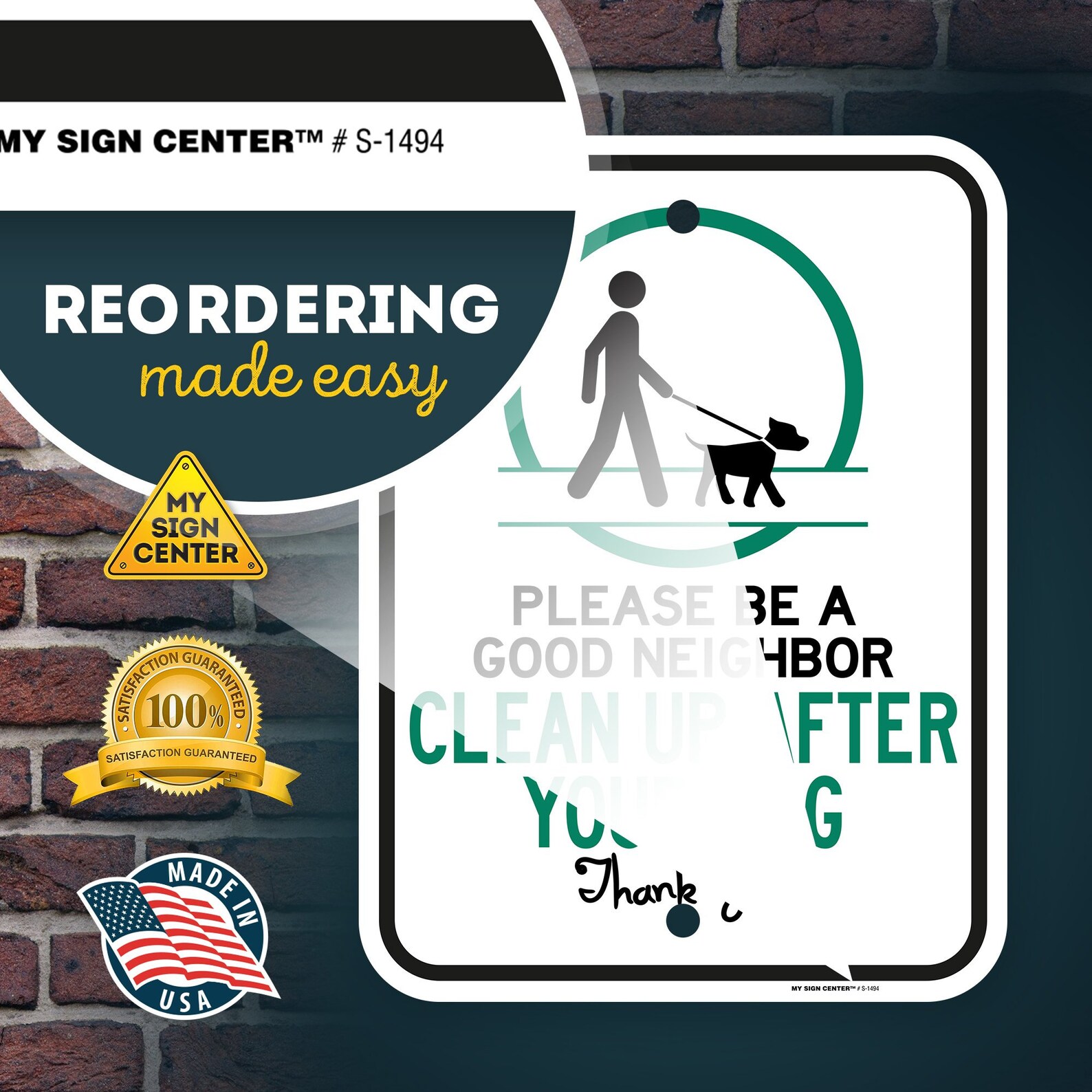 Please Be a Good Neighbor Clean up After Your Dog Sign Etsy