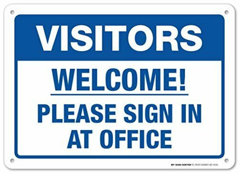 Visitors Please Sign in at Office Sign Etsy