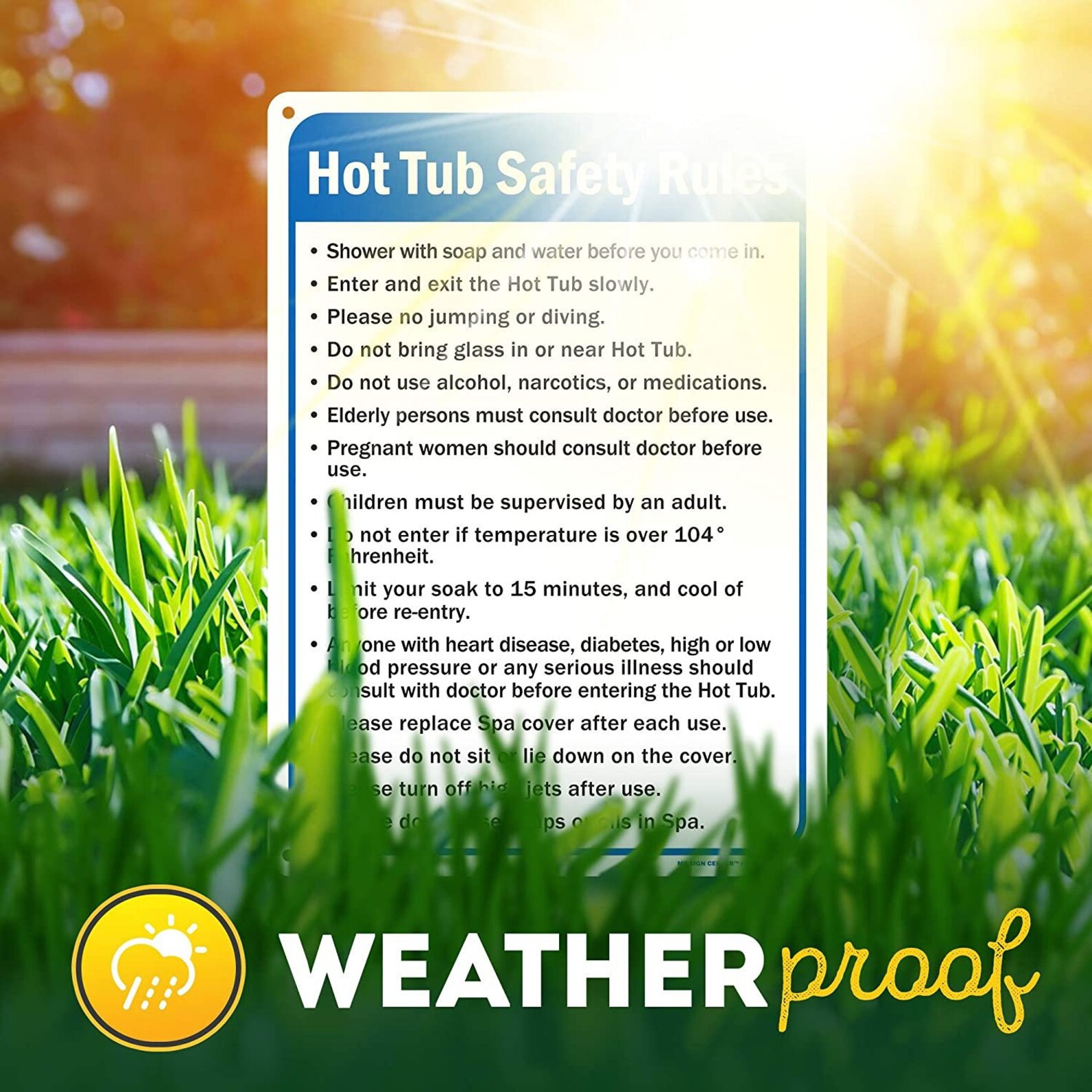 Hot Tub Safety Rules Sign Made Out of .040 Rustfree Etsy