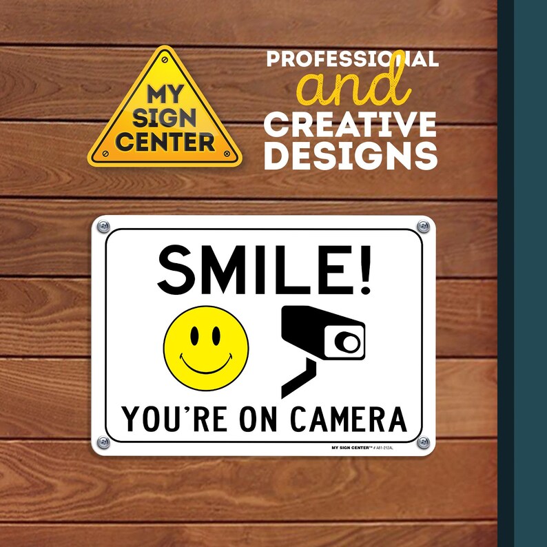 Smile You're on Camera Sign Video Surveillance Warning Etsy