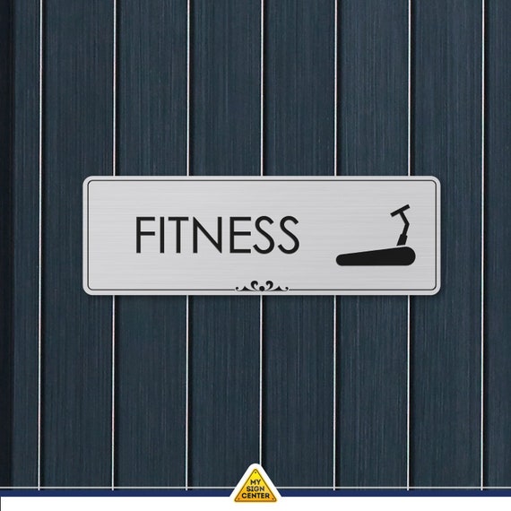 3x9 Fitness .050 Black and Gold Plastic Laser Engraved Sign 