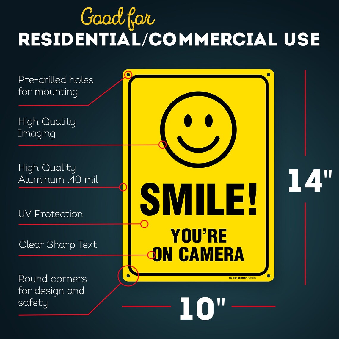 Smile Your on Camera Funny Video Surveillance Sign Made Out Etsy