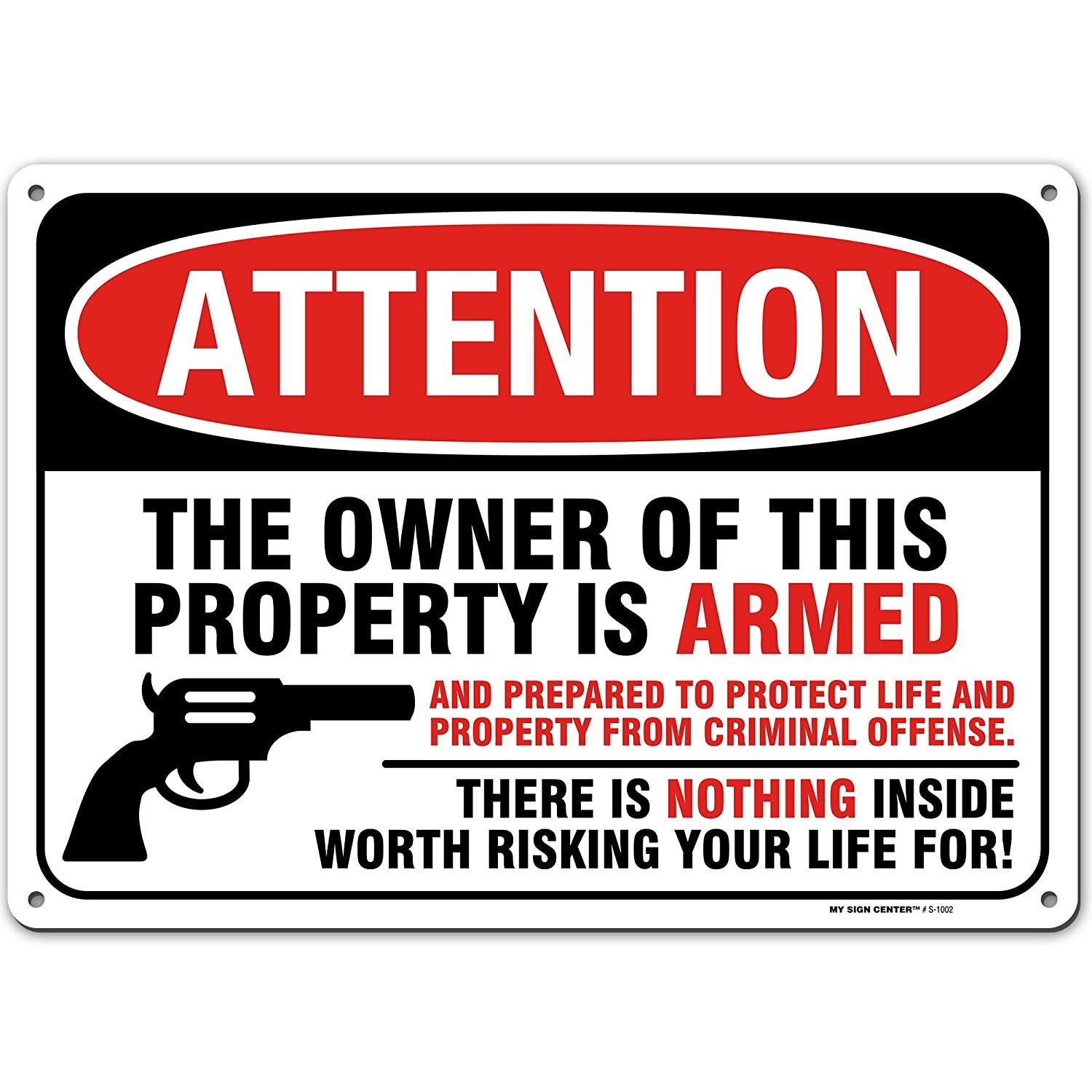 5 Pack WARNING Owner Armed Security Sticker Gun Firearm Decal Vinyl Window FS055 