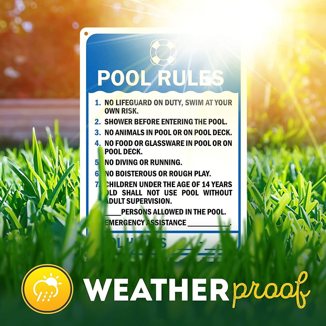 Swimming Pool Rules Sign Made Out of .040 Rustfree Aluminum Etsy
