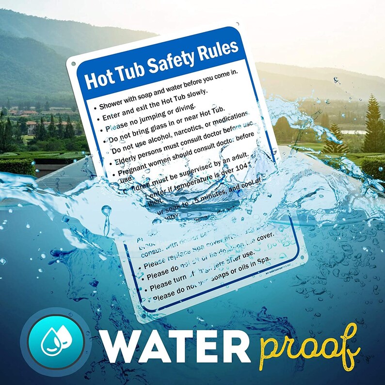 Hot Tub Safety Rules Sign Made Out of .040 Rustfree Etsy